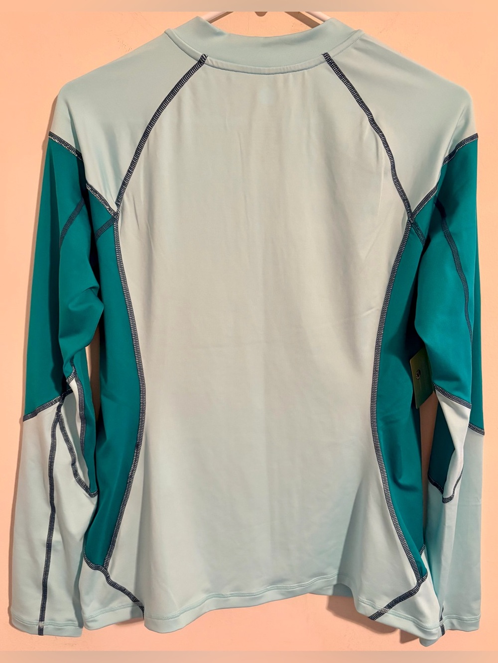 NWT Women’s Sz L Seadoo Full Zip Long Sleeve Swim Rashguard Top Aqua Colorblock - Picture 11 of 16